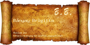 Bányay Brigitta névjegykártya