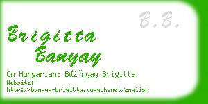 brigitta banyay business card